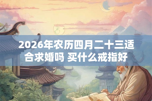 2026年农历四月二十三适合求婚吗 买什么戒指好