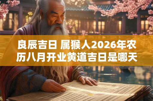 良辰吉日 属猴人2026年农历八月开业黄道吉日是哪天