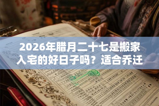 2026年腊月二十七是搬家入宅的好日子吗？适合乔迁吗？