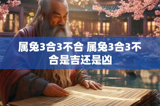 属兔3合3不合 属兔3合3不合是吉还是凶