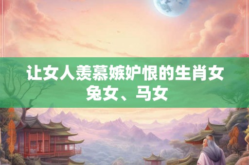 让女人羡慕嫉妒恨的生肖女 兔女、马女