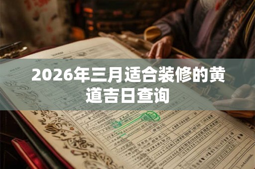 2026年三月适合装修的黄道吉日查询 2026年三月适合装修的黄道吉日查询