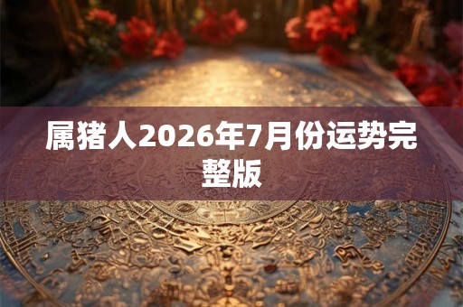 属猪人2026年7月份运势完整版 属猪人2026年7月份运势完整版