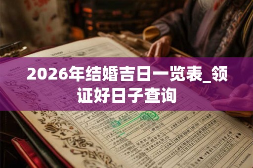 2026年结婚吉日一览表_领证好日子查询