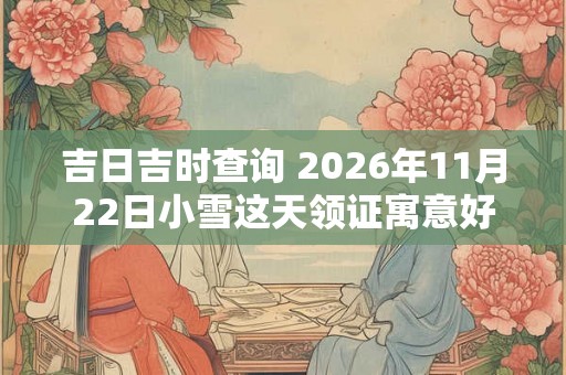 吉日吉时查询 2026年11月22日小雪这天领证寓意好不好