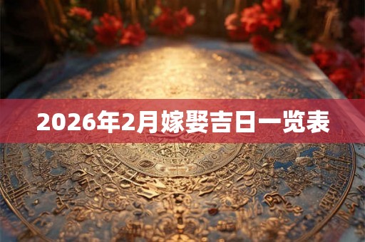 2026年2月嫁娶吉日一览表