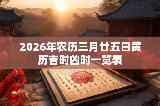 2026年农历三月廿五日黄历吉时凶时一览表