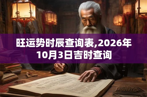 旺运势时辰查询表,2026年10月3日吉时查询