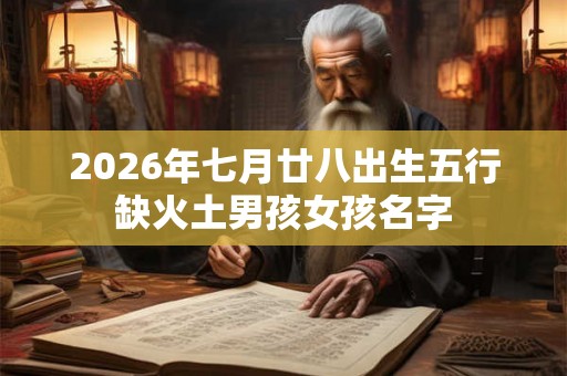 2026年七月廿八出生五行缺火土男孩女孩名字