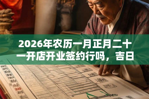2026年农历一月正月二十一开店开业签约行吗，吉日吗？