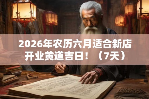 2026年农历六月适合新店开业黄道吉日！（7天）