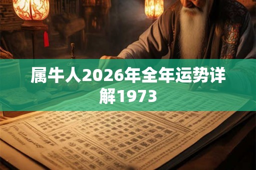属牛人2026年全年运势详解1973