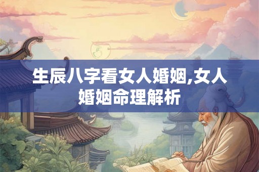 生辰八字看女人婚姻,女人婚姻命理解析