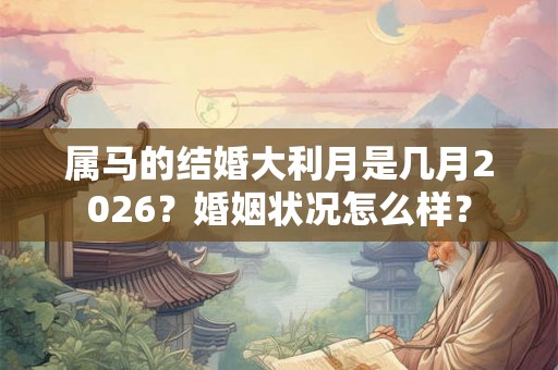 属马的结婚大利月是几月2026？婚姻状况怎么样？