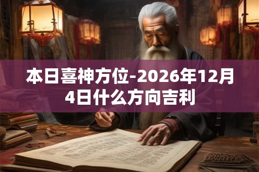 本日喜神方位-2026年12月4日什么方向吉利 本日喜神方位-2026年12月4日什么方向吉利