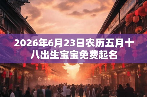 2026年6月23日农历五月十八出生宝宝免费起名