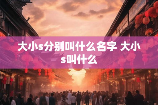大小s分别叫什么名字 大小s叫什么