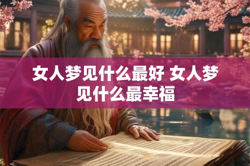 女人梦见什么最好 女人梦见什么最幸福