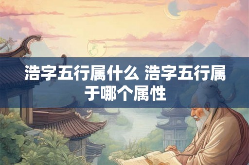 浩字五行属什么 浩字五行属于哪个属性