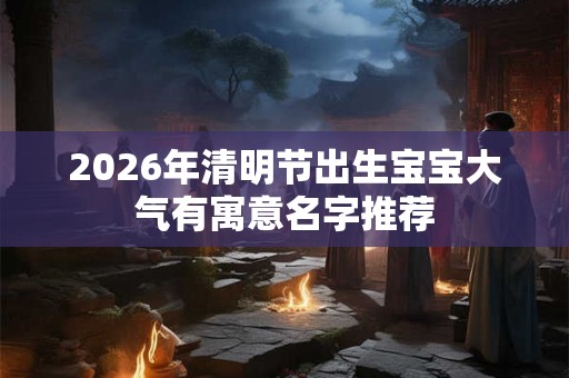 2026年清明节出生宝宝大气有寓意名字推荐