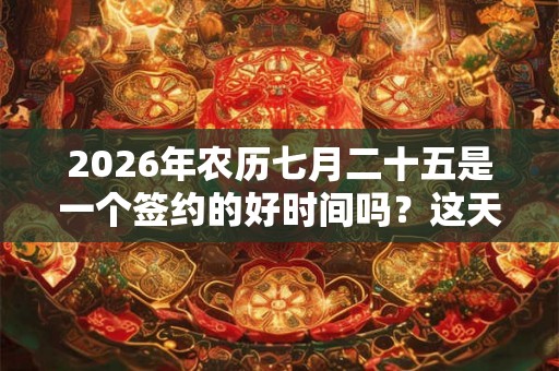 2026年农历七月二十五是一个签约的好时间吗？这天老黄历的卦象好吗？