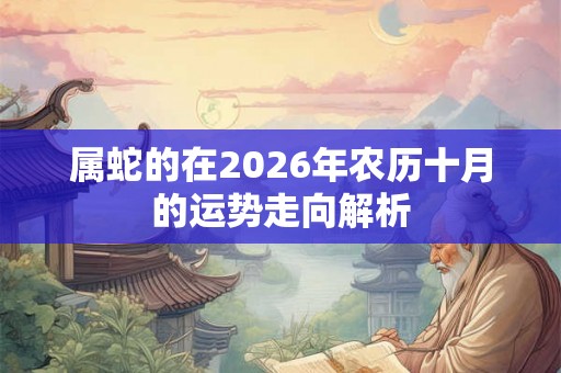 属蛇的在2026年农历十月的运势走向解析