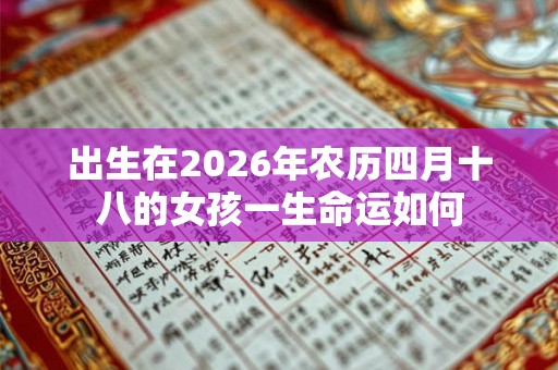 出生在2026年农历四月十八的女孩一生命运如何