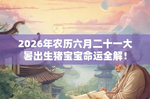 2026年农历六月二十一大暑出生猪宝宝命运全解! 2026年农历六月二十一大暑出生猪宝宝命运全解!