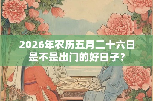2026年农历五月二十六日是不是出门的好日子？