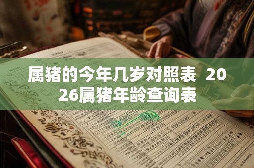 属猪的今年几岁对照表  2026属猪年龄查询表