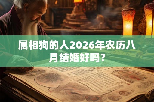 属相狗的人2026年农历八月结婚好吗？