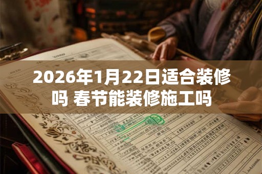 2026年1月22日适合装修吗 春节能装修施工吗