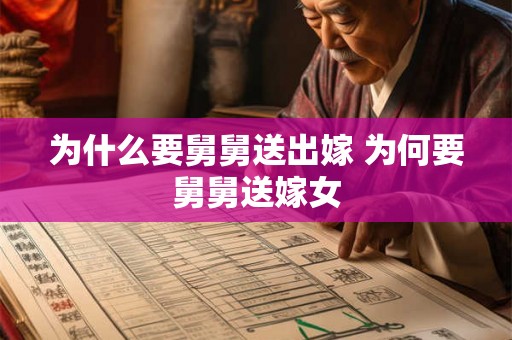 为什么要舅舅送出嫁 为何要舅舅送嫁女