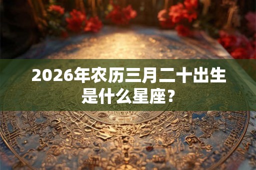 2026年农历三月二十出生是什么星座？