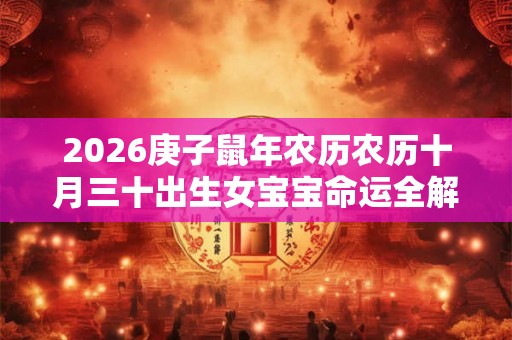 2026庚子鼠年农历农历十月三十出生女宝宝命运全解