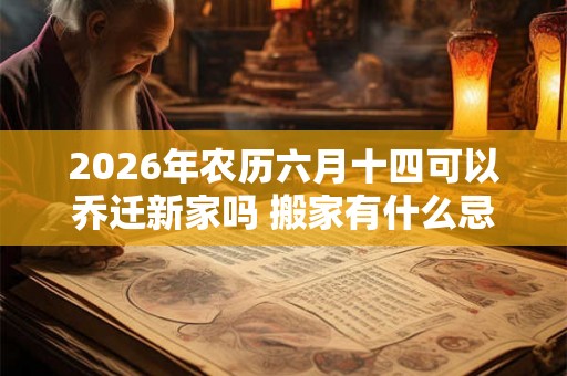 2026年农历六月十四可以乔迁新家吗 搬家有什么忌讳 2026年农历六月十四可以乔迁新家吗 搬家有什么忌讳