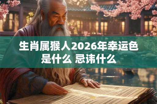 生肖属猴人2026年幸运色是什么 忌讳什么