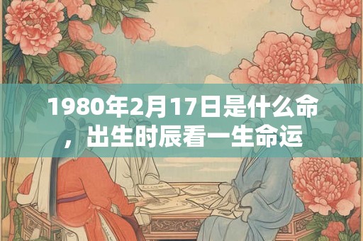 1980年2月17日是什么命，出生时辰看一生命运
