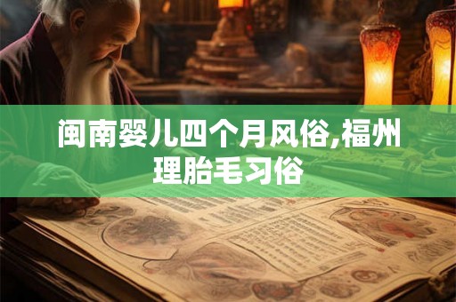 闽南婴儿四个月风俗,福州理胎毛习俗