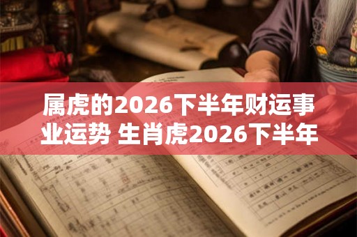 属虎的2026下半年财运事业运势 生肖虎2026下半年工作运势详解