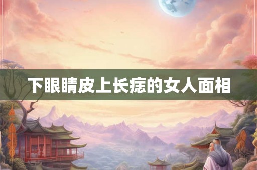 下眼睛皮上长痣的女人面相