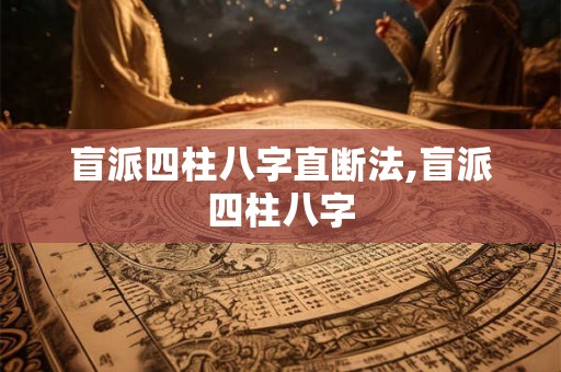盲派四柱八字直断法,盲派四柱八字 盲派四柱八字直断法,盲派四柱八字