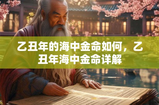 乙丑年的海中金命如何，乙丑年海中金命详解