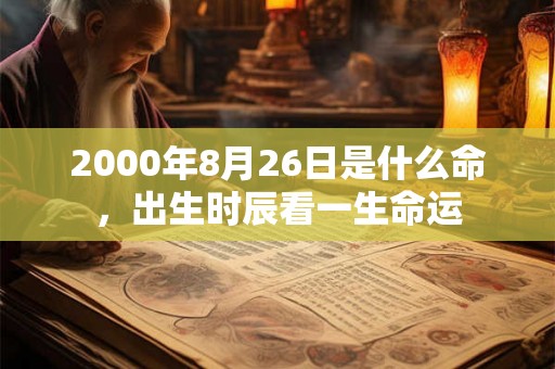 2000年8月26日是什么命，出生时辰看一生命运