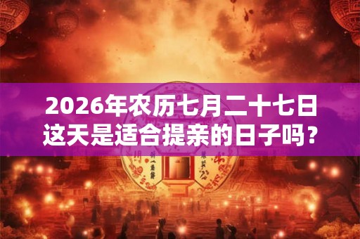 2026年农历七月二十七日这天是适合提亲的日子吗？