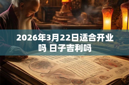 2026年3月22日适合开业吗 日子吉利吗