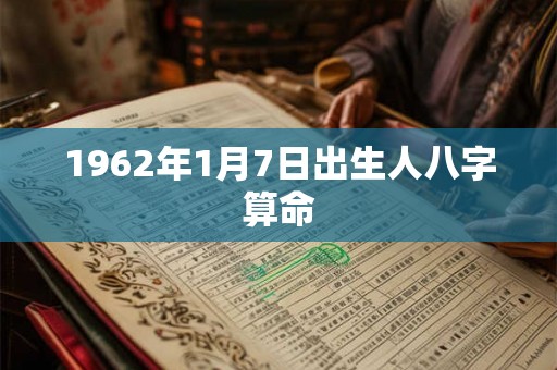 1962年1月7日出生人八字算命