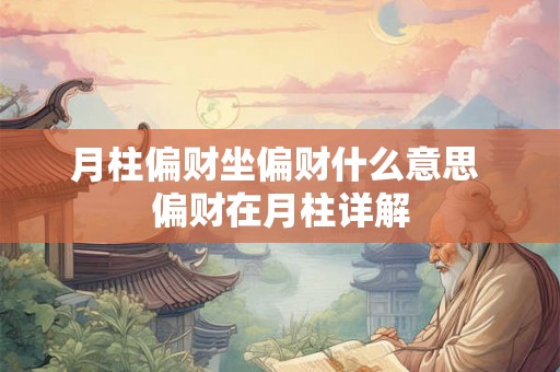 月柱偏财坐偏财什么意思 偏财在月柱详解