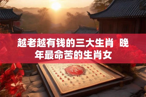 越老越有钱的三大生肖  晚年最命苦的生肖女