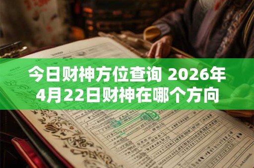 今日财神方位查询 2026年4月22日财神在哪个方向 今日财神方位查询 2026年4月22日财神在哪个方向